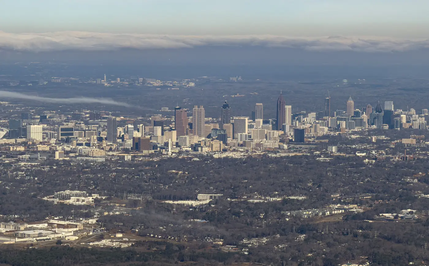 Aerial view of the Atlanta skyline